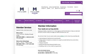 Member Information - Mercy Care Plan