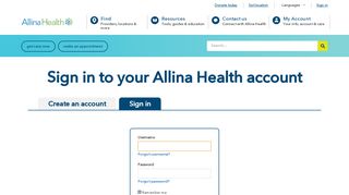 Sign in to account - Allina Health