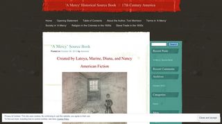 'A Mercy' Source Book | 'A Mercy' Historical Source Book