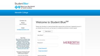 Student Blue | Meredith College - Login or New User Registration