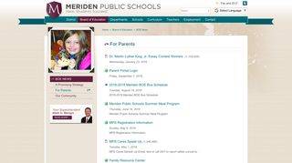 For Parents - Meriden Public Schools