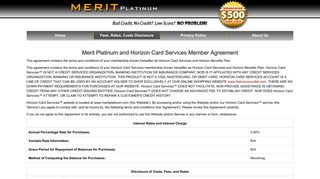 Fees, Rates, Costs Disclosure - Welcome to Merit Platinum!
