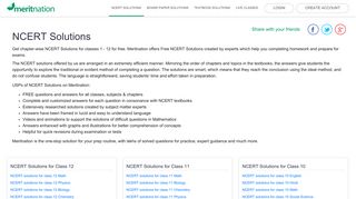 NCERT Solutions for Class 1 to 12, Free NCERT Solutions - Meritnation