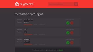 meritnation.com passwords - BugMeNot