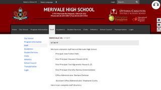 Staff - Merivale HS