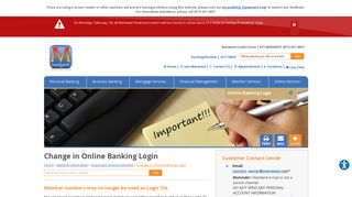 Change in Online Banking Login - Meriwest Credit Union