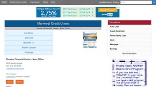 Meriwest Credit Union - San Jose, CA - Credit Unions Online
