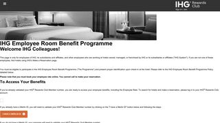IHG Employee Room Benefit Programme - InterContinental Hotels ...