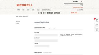 Merrell | Merrell Account Registration