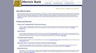 Merrick Bank Credit Rebuilding Classic Visa & Secured Credit Cards