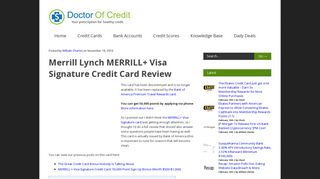 Merrill Lynch MERRILL+ Visa Signature Credit Card Review - Doctor ...