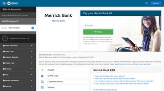 Merrick Bank: Login, Bill Pay, Customer Service and Care Sign-In - Doxo