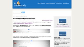 Activating your MyPension Account | Merseyside Pension Fund