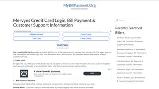 Mervyns Credit Card Login, Bill Payment & Customer Support ...