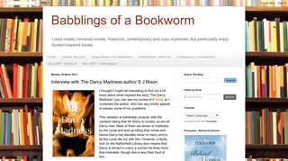 Babblings of a Bookworm : Interview with The Darcy Madness author ...