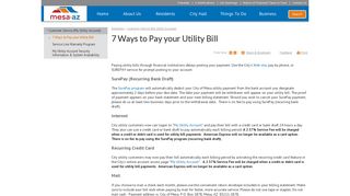 7 Ways to Pay your Utility Bill | City of Mesa