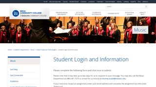 Student Login and Information - Mesa Community College