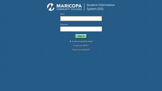 Student Center - Maricopa SIS Sign-in