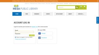 Account Log In | Mesa Public Library