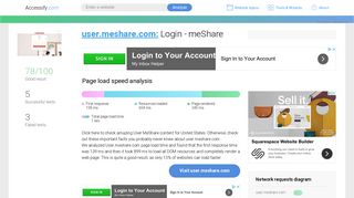 Access user.meshare.com. Login - meShare