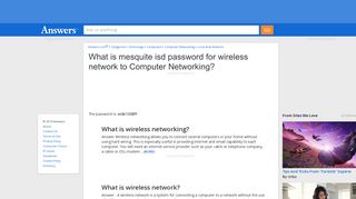 What is mesquite isd password for wireless network to Computer ...