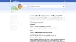 How do I find my Messenger username and Messenger link? - Facebook