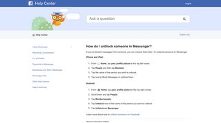 How do I unblock someone in Messenger? | Facebook Help Center ...