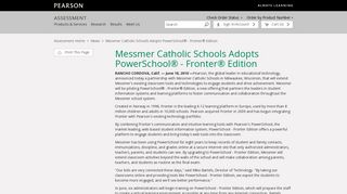 Messmer Catholic Schools Adopts PowerSchool® - Fronter® Edition
