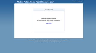 ARS log-off Screen - MetLife Agent Resource Site