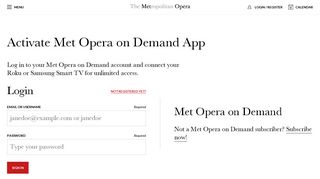 Metropolitan Opera | App Login