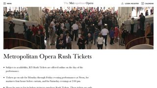 Metropolitan Opera | Rush Tickets