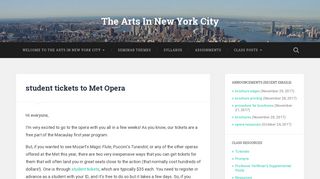 student tickets to Met Opera – The Arts In New York City
