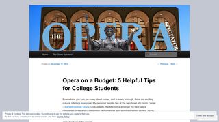 Opera on a Budget: 5 Helpful Tips for College Students | The Opera ...