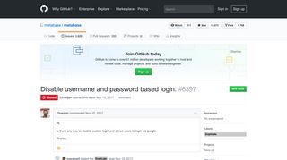 Disable username and password based login. · Issue #6397 ... - GitHub