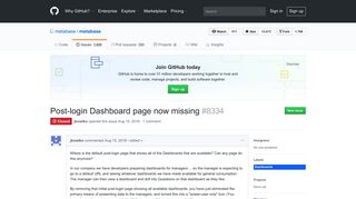 Post-login Dashboard page now missing · Issue #8334 · metabase ...