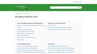 Metabolic Mastery Club – Natural Health Sherpa - Help Center