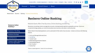 Business | Online Banking | Metairie Bank
