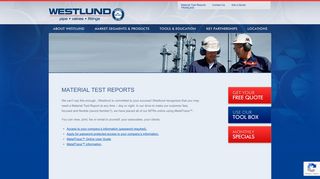 Material Test Reports | Westlund