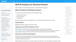 Marketplace Reporting | MoPub Marketplace | MoPub Developers