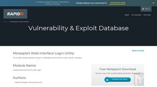 Metasploit Web Interface Login Utility | Rapid7