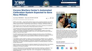Corona Warfare Center's Automated Calibration System Expected to ...