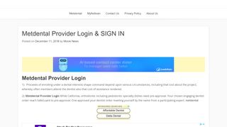 Metdental Provider Login & SIGN IN