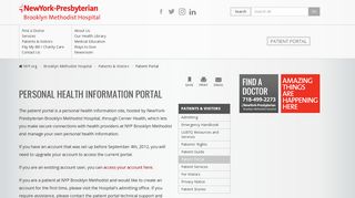 Personal Health Information Portal - NewYork-Presbyterian Brooklyn ...
