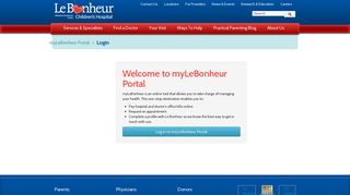 myLeBonheur Portal - Le Bonheur Children's Hospital