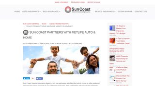 Sun Coast Partners with MetLife Auto & Home - Sun Coast Insurance