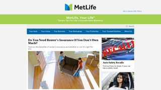 MetLife, Your Life :: Do You Need Renter's Insurance if You Don't Own ...