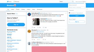 News about #metoo on Twitter