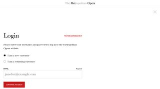 Metropolitan Opera | Login