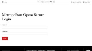 Metropolitan Opera Secure Login