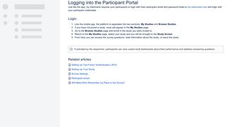 Logging into the Participant Portal - MetricWire Knowledge Base ...